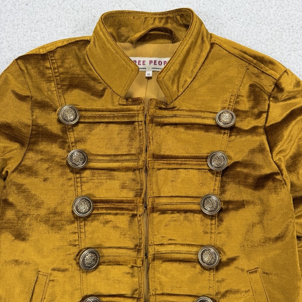 Free People Military Napoleon Jacket Women's XS Gold Boho Festival Steampunk - Picture 2 of 15